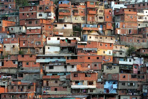 Shantytown homes in the Petare neighborhood of Caracas, Venezuela. AP Images/Leslie Mazoch
