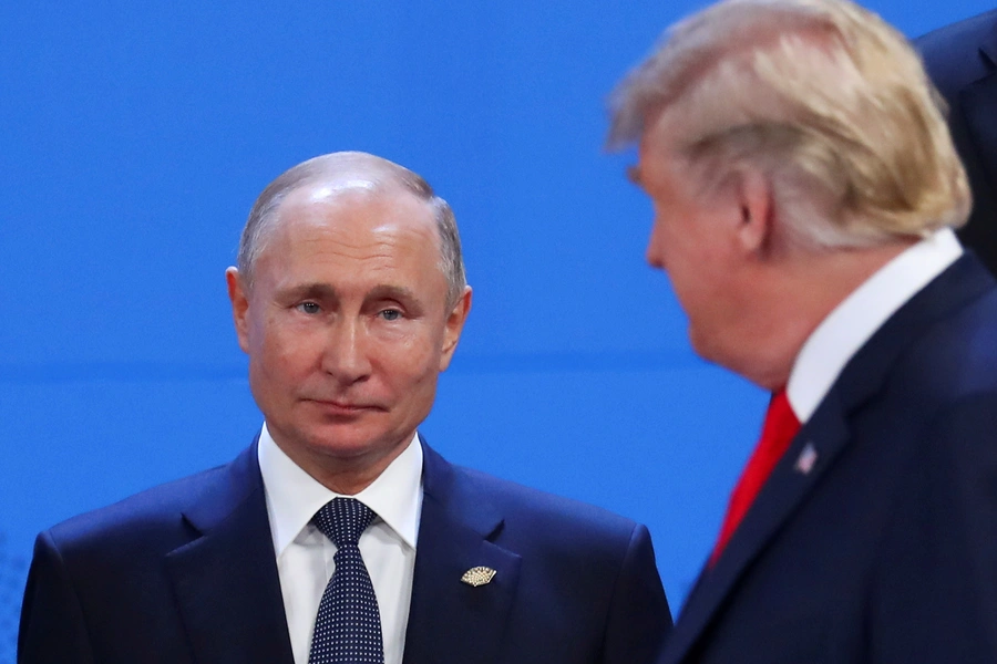 Russian President Vladimir Putin and U.S. President Donald Trump meet during the G20 Leaders’ Summit in Buenos Aires, Argentina, in 2018. Marcos Brindicci/Reuters